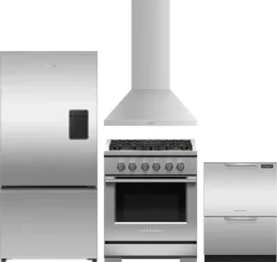 4 Piece Package Includes Refrigerator, Range, Hood And Dishwasher